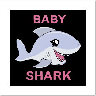 Kawaii Baby Shark Posters and Art